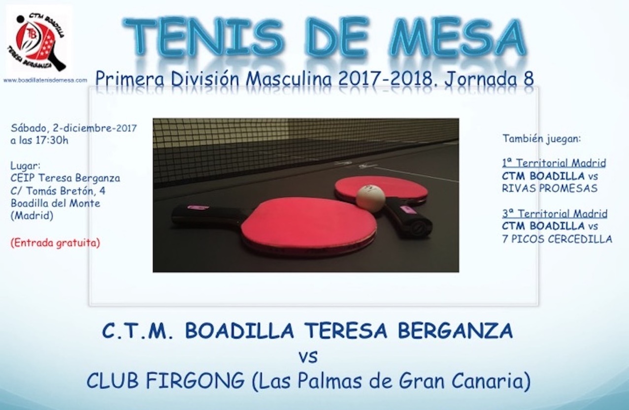 Boadilla se la juega al tenis de mesa con Las Palmas.