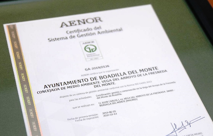 Certificación medioambiental para el Consistorio.