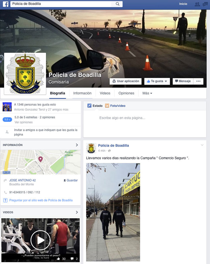 Facebook - Policía Local Boadilla del Monte