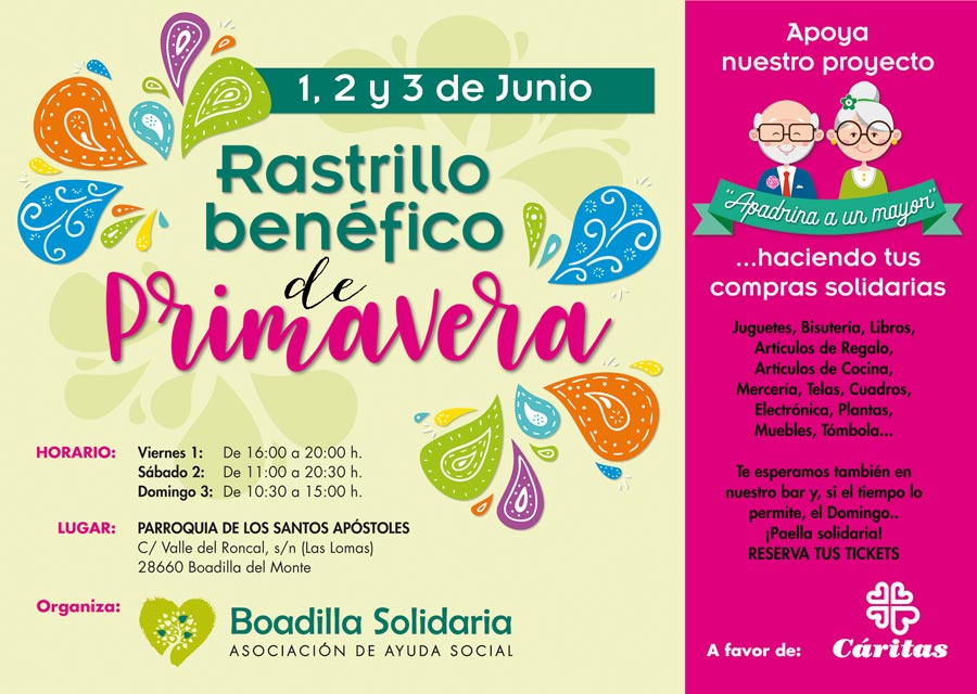 Del 1 al 3 de junio, mercadillo solidario