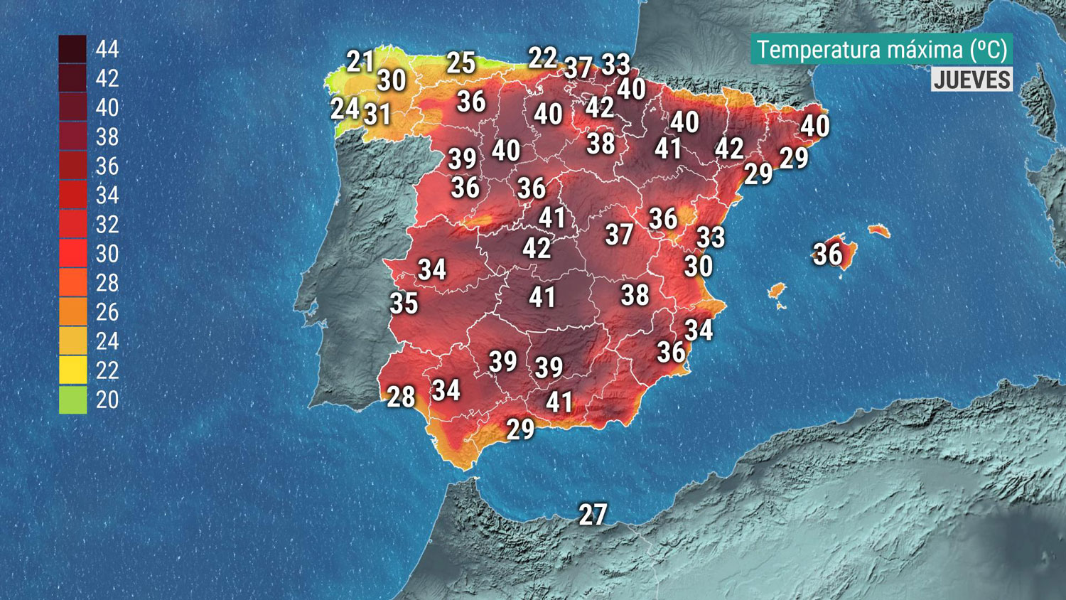 Temperaturas superiores a los 40ºC a partir del miércoles