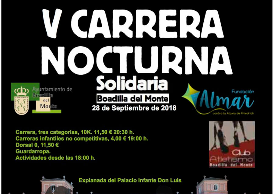 El 28 de septiembre, cita con la V Carrera Nocturna Solidaria