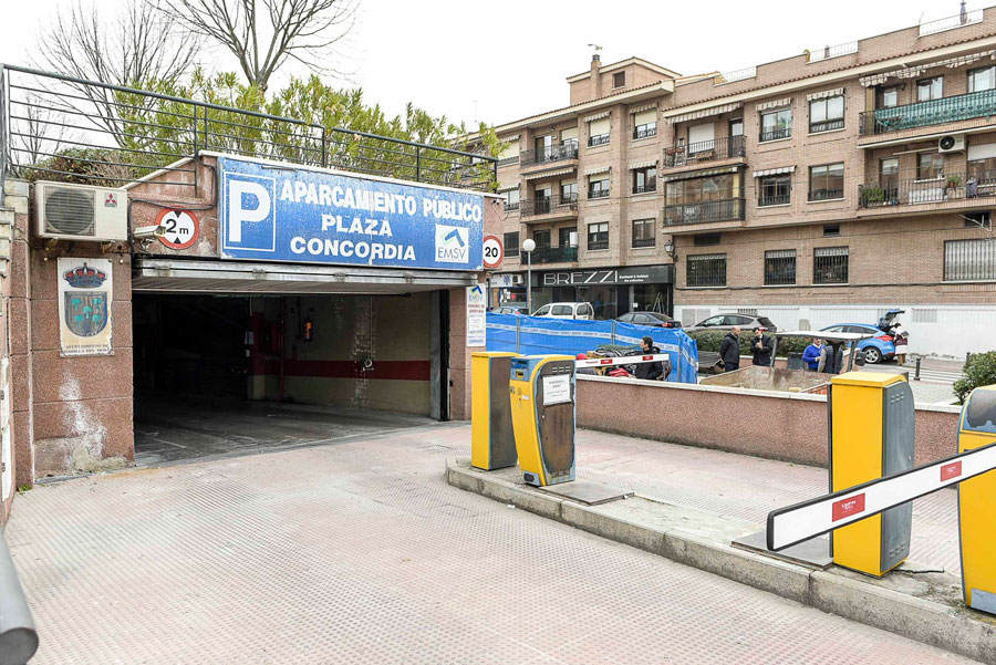 Aparcamiento de la plaza de la Concordia.