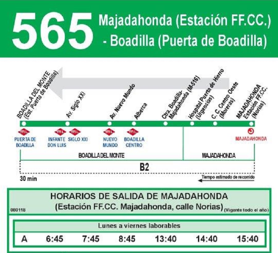 Nuevo autobús a Cercanías Majadahonda.