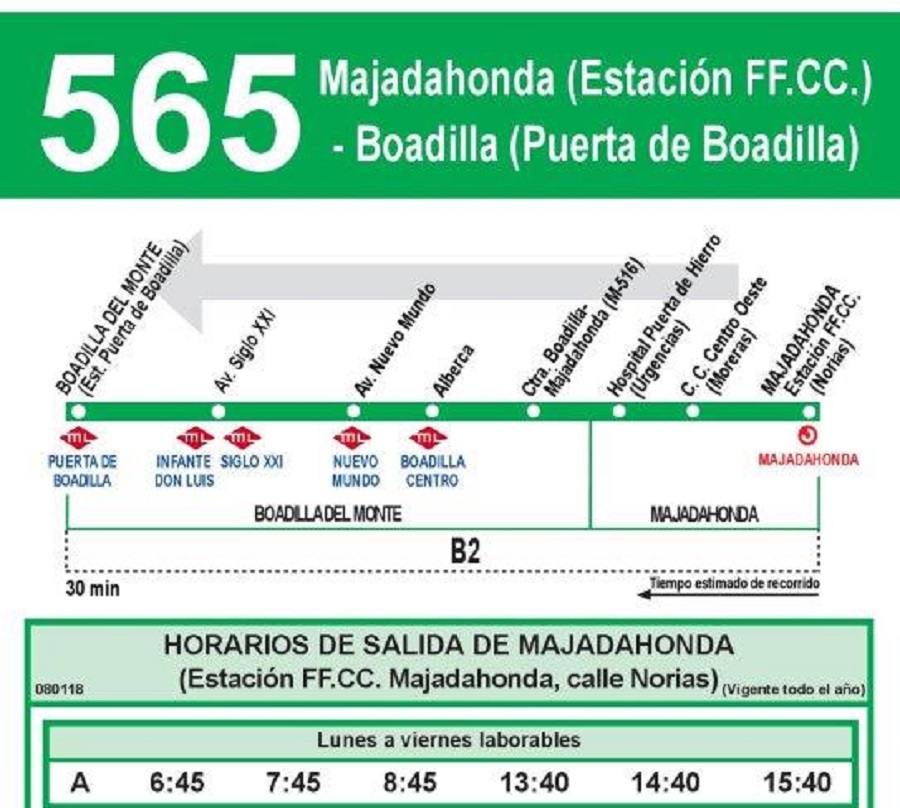 El lunes se estrena el bus a Cercanías Majadahonda