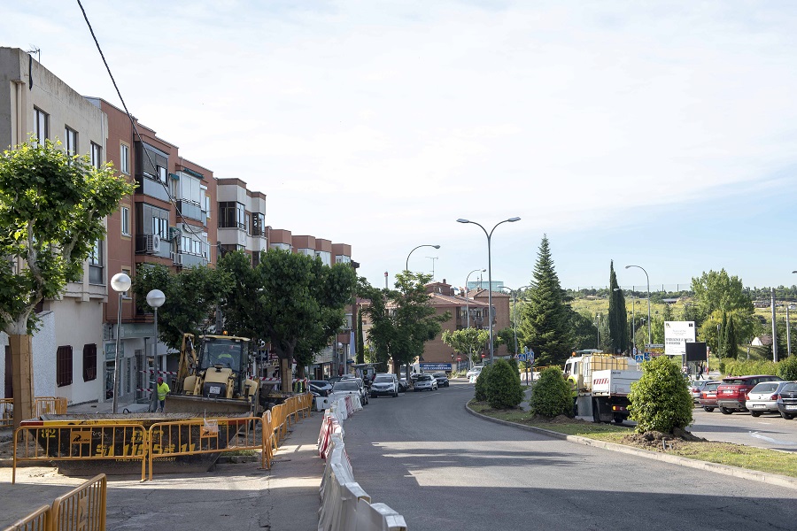 Avanzan las obras en la carretera de Majadahonda.