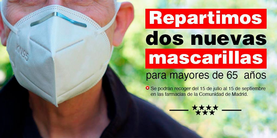 Mascarillas gratis para mayores de 65 años