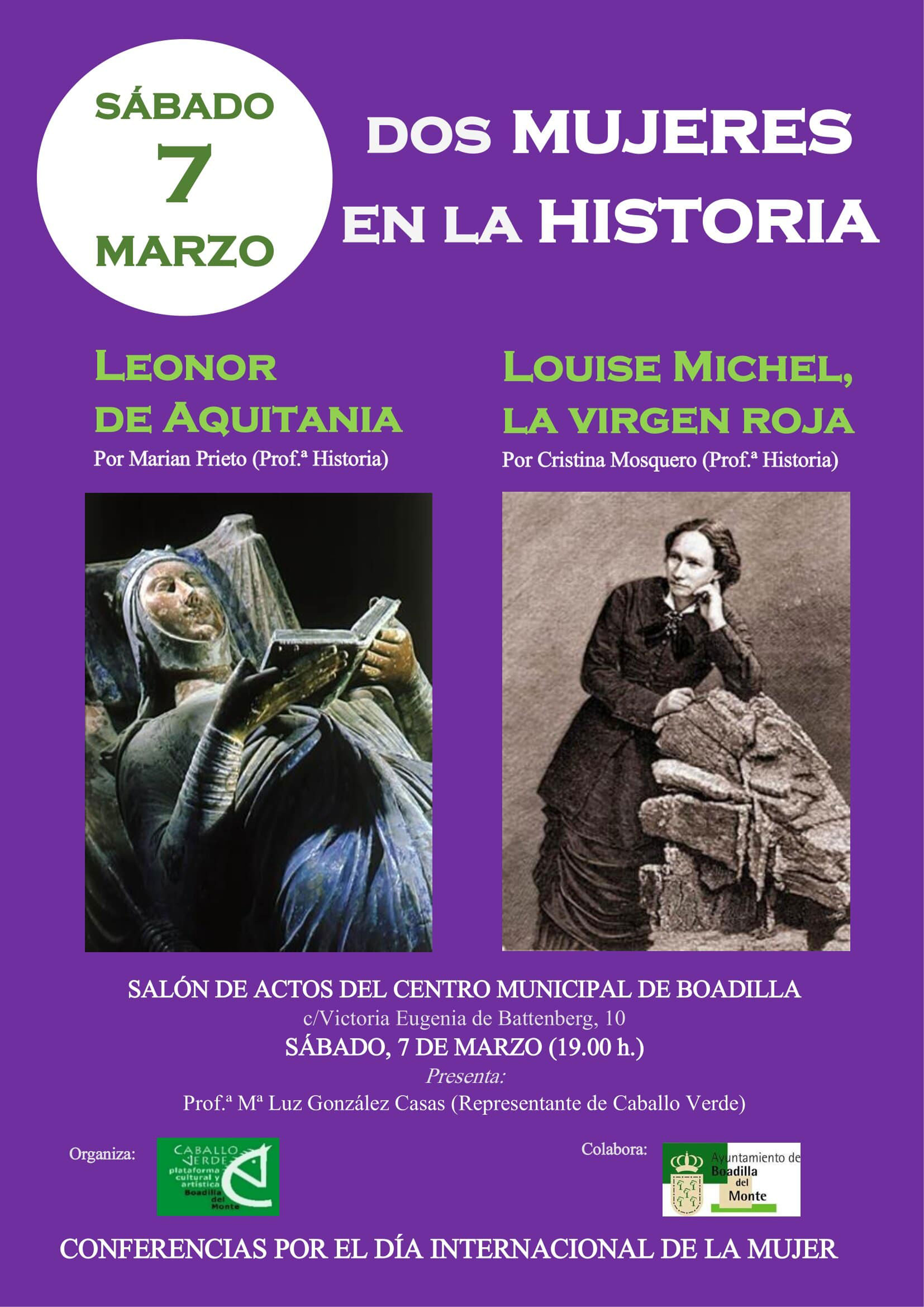 El sábado, conferencia sobre el papel de dos mujeres en la historia