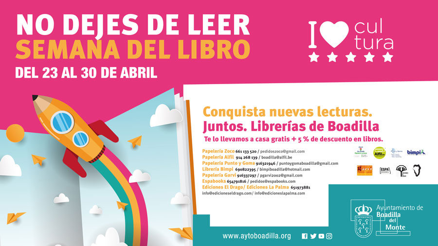 Semana del Libro: las librerías de Boadilla lo celebran con descuentos y envíos a domicilio