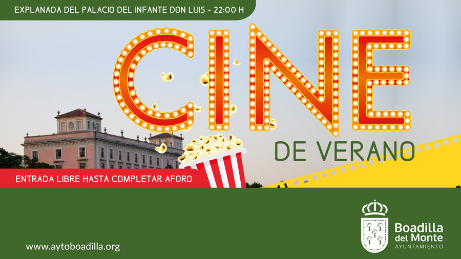La explanada del palacio acoge a partir del 19 de julio el ciclo 'Cine de verano' este año en Boadilla del Monte