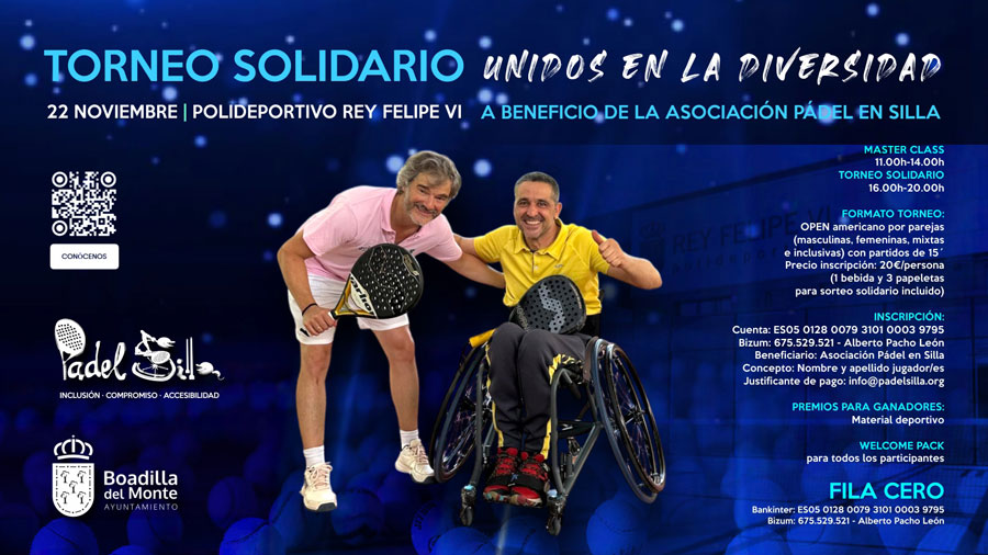 22 de noviembre, Torneo solidario de pádel en silla  en Boadilla del Monte