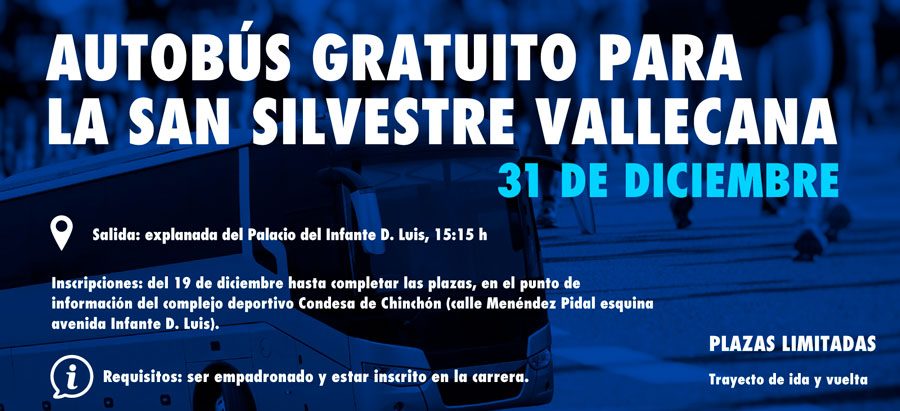 Autobús gratuito para los participantes de Boadilla del Monte en la San Silvestre Vallecana