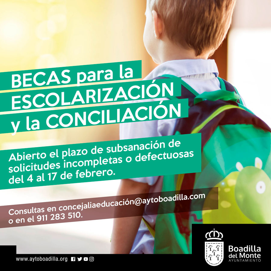 Abierto el plazo de subsanación de errores en las becas de escolarización y conciliación