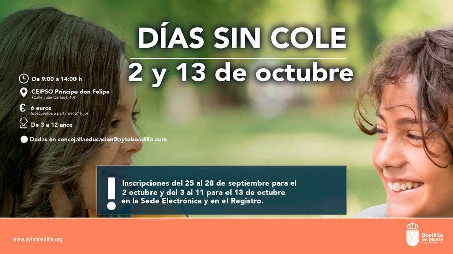 'Días sin cole', el 2 y 13 de octubre en Boadilla del Monte