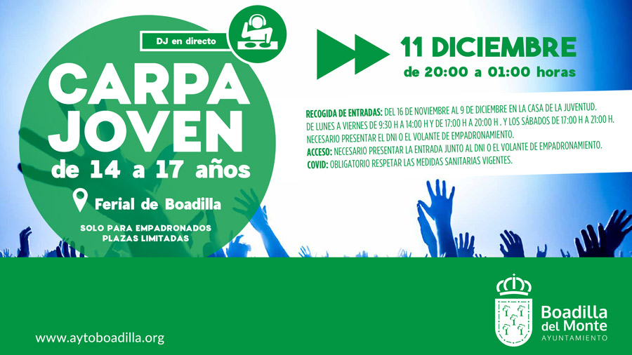 A partir de mañana se pueden recoger las entradas para la carpa joven en Boadilla del Monte