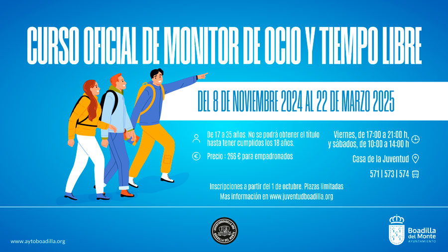 Mañana se abre el plazo de inscripción para el curso de Monitor de Ocio y Tiempo Libre