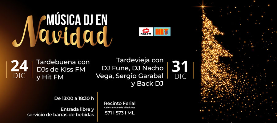 Música y DJs en la Tardebuena y la Tardevieja del Recinto ferial de Boadilla del Monte