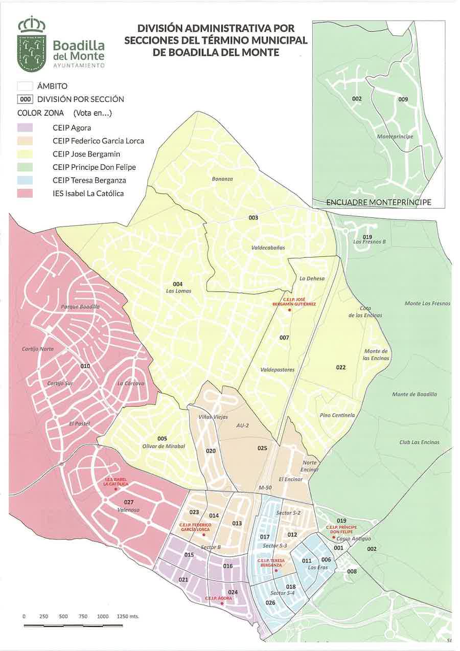 Cambios en los colegios electorales en Boadilla del Monte