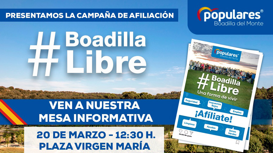El PP lanza la campaña #BoadillaLibre