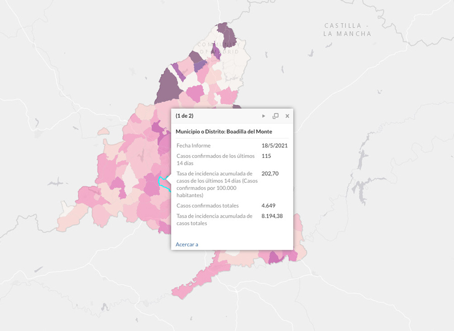 Un ligero descenso en los casos confirmados en Boadilla del Monte