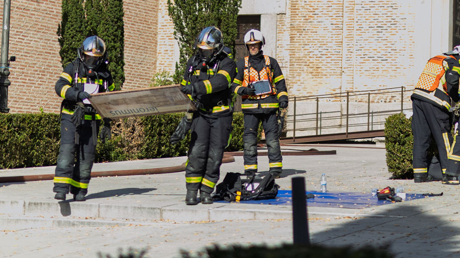 La Comunidad de Madrid realiza un simulacro de incendio en la iglesia del Antiguo Convento de Boadilla del Monte
