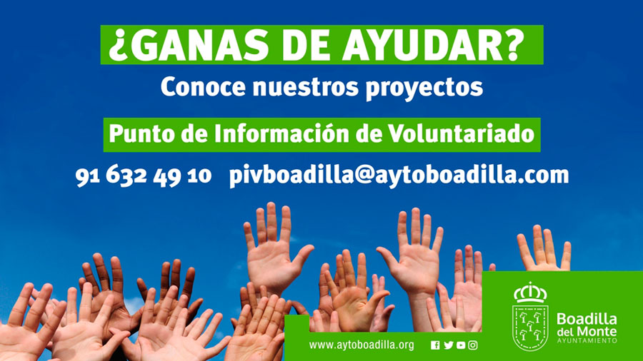 El Punto de Información al Voluntariado gestiona y canaliza la ayuda a distintos proyectos sociales en Boadilla del Monte.