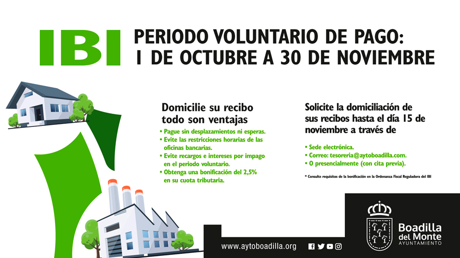 El 1 de octubre comienza el plazo de pago del IBI