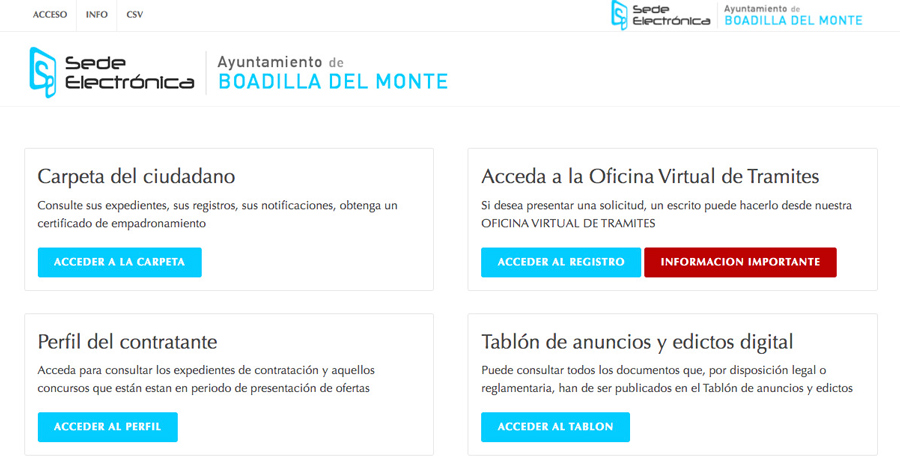 La sede electrónica del Ayuntamiento de Boadilla del Monte se renueva
