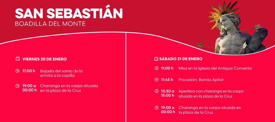 Actos por el día de San Sebastián en Boadilla del Monte