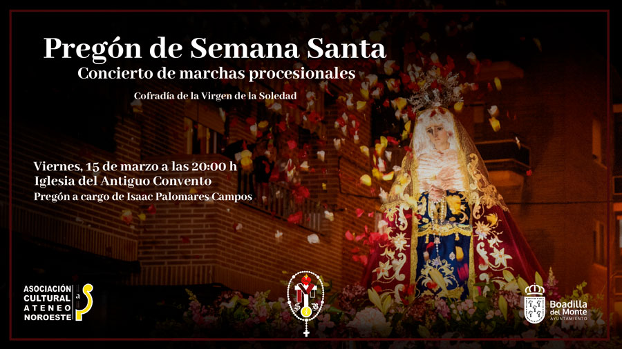 Este viernes, pregón de Semana Santa en Boadilla del Monte