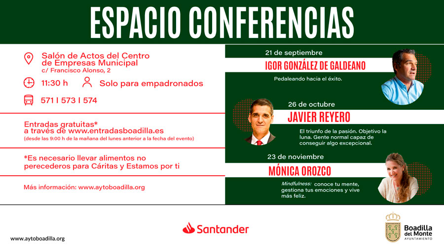 Nuevo ciclo de conferencias en Boadilla sobre la gestión del éxito y las emociones Nuevo ciclo de conferencias en Boadilla sobre la gestión del éxito y las emociones