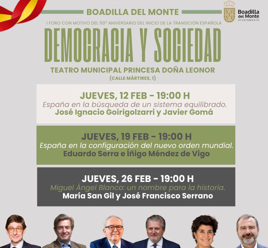 Boadilla del Monte celebra el I Foro Democracia y Sociedad por el 50 aniversario del inicio de la Transición española
