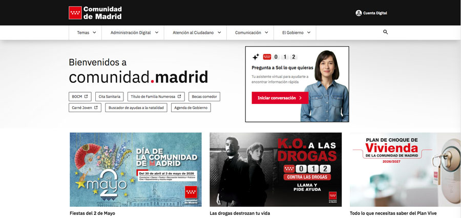 La Comunidad de Madrid renueva su web y presenta un nuevo avatar para responder consultas de los madrileños
