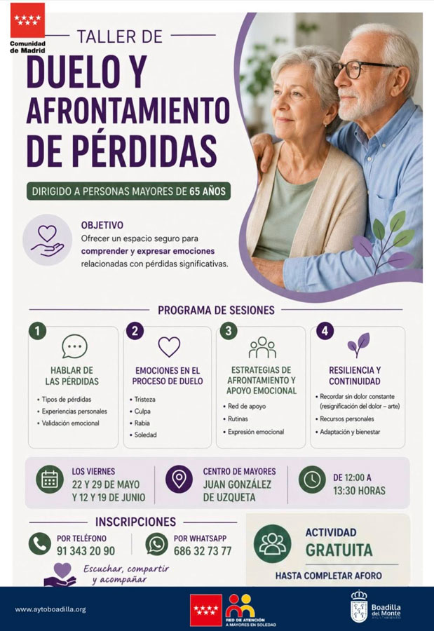Talleres para mayores sobre autocuidado, duelo y estimulación cognitiva Talleres para mayores sobre autocuidado, duelo y estimulación cognitiva