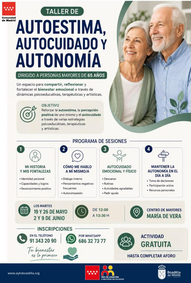 Talleres para mayores sobre autocuidado, duelo y estimulación cognitiva Talleres para mayores sobre autocuidado, duelo y estimulación cognitiva