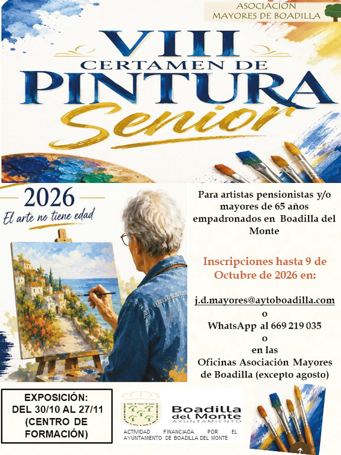 Convocados los certámenes de fotografía y pintura senior en Boadilla del Monte Convocados los certámenes de fotografía y pintura senior en Boadilla del Monte