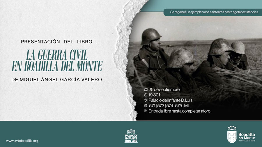 El 25 de septiembre, presentación del libro 'La Guerra Civil en Boadilla del Monte' El 25 de septiembre, presentación del libro 'La Guerra Civil en Boadilla del Monte'