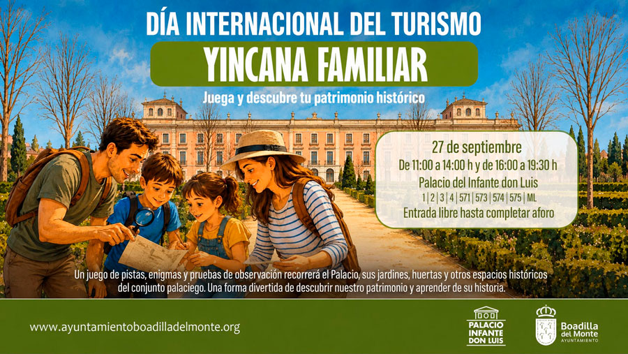 Día Internacional del Turismo: yincana familiar en el palacio de Boadilla del Monte