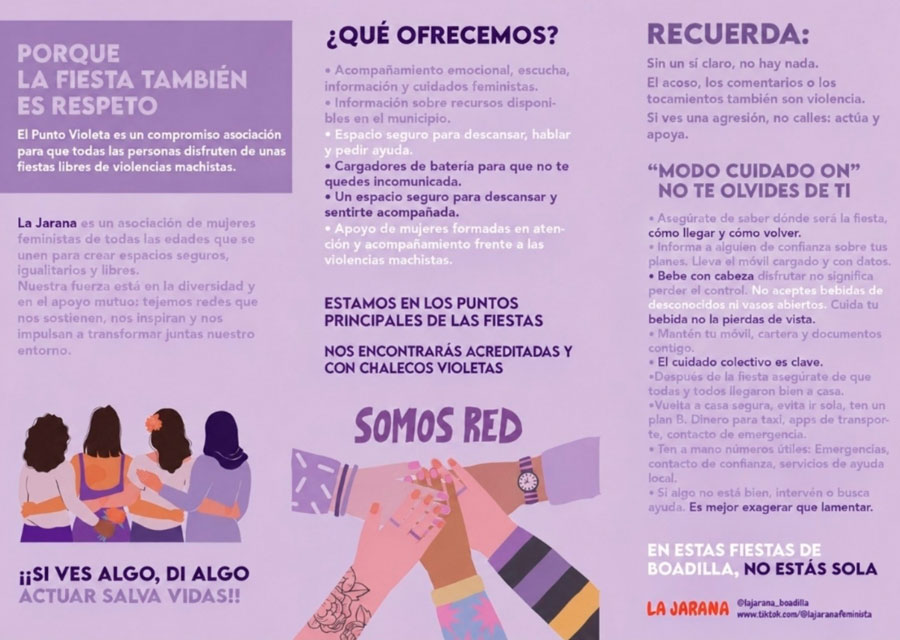 La Jarana se encargará del Punto Violeta en las fiestas de Boadilla del Monte La Jarana se encargará del Punto Violeta en las fiestas de Boadilla del Monte