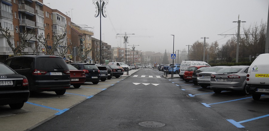 Zona azul en la carretera de Majadahonda.