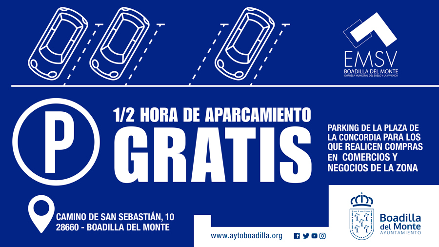 Media hora de parking gratis para hacer compras en el centro