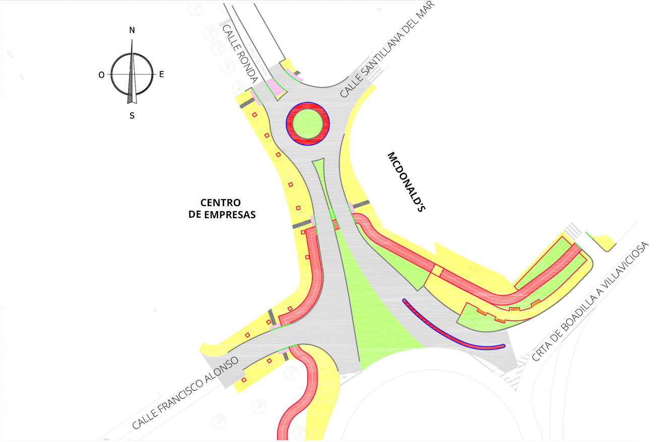 El carril bici se aprovechará para reordenar el tráfico en la rotonda del McDonald’s