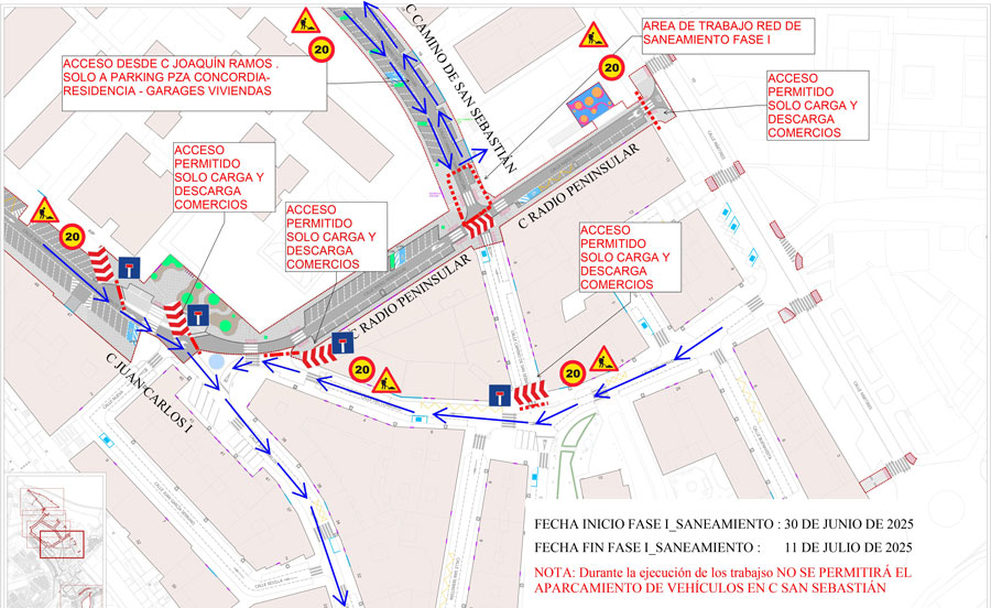 El acceso al parking de La Concordia de Boadilla del Monte se modifica por obras