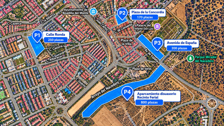 Fiestas de Boadilla del Monte: plan especial de movilidad y aparcamientos 