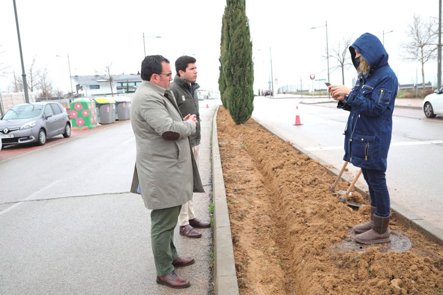 Césped artificial en las medianas de Boadilla del Monte