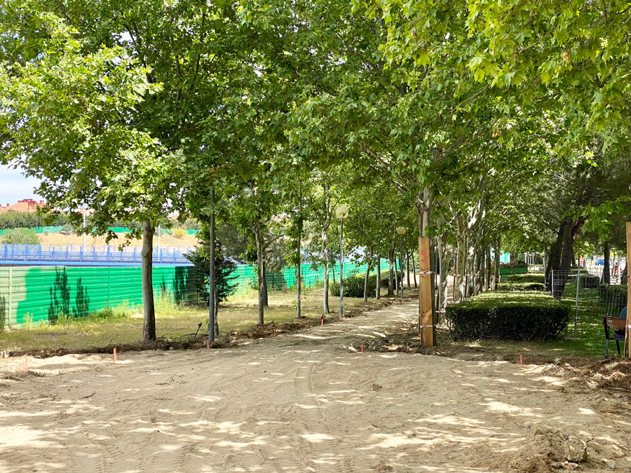 Obras de reforma del parque Manuel de Falla, en Boadilla del Monte