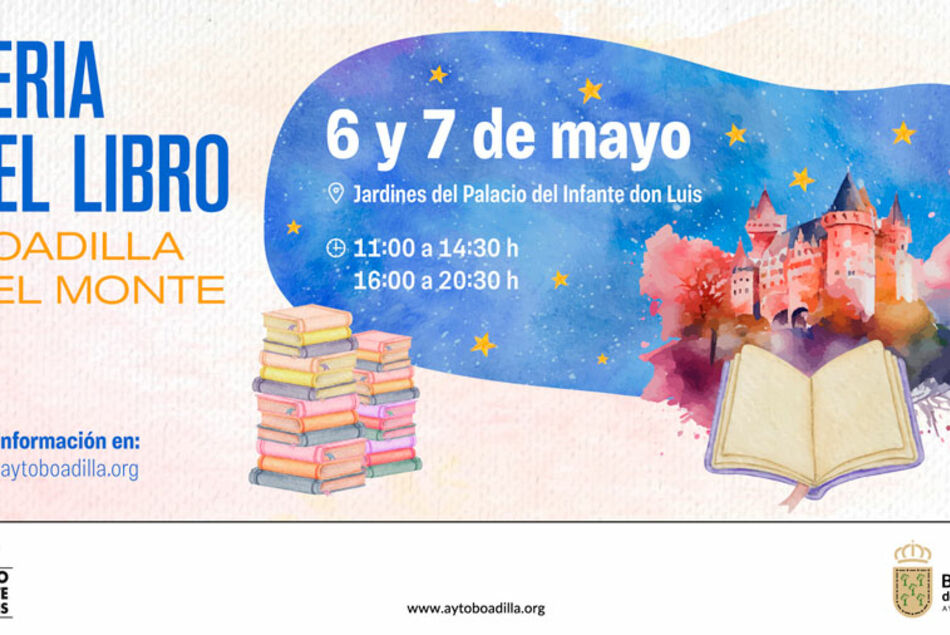 Cartel de la Feria del libro 2023 de Boadilla del Monte, que se celebrá el 6 y 7 de mayo