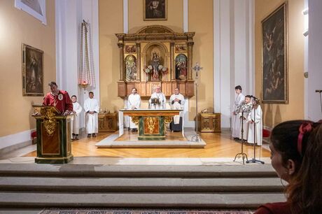 Misa y procesión de la Virgen de la Soledad el pasado 31 de marzo en Boadilla del Monte