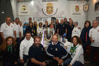 Fiestas Boadilla del Monte 2022. Peña madridista en la carpa