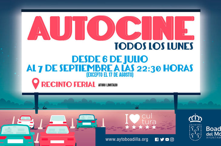 Se podrá acceder al recinto a partir de las 21.00 h y el aforo máximo es de 134 vehículos. Este verano, ¡autocine en Boadilla!